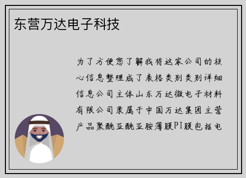东营万达电子科技